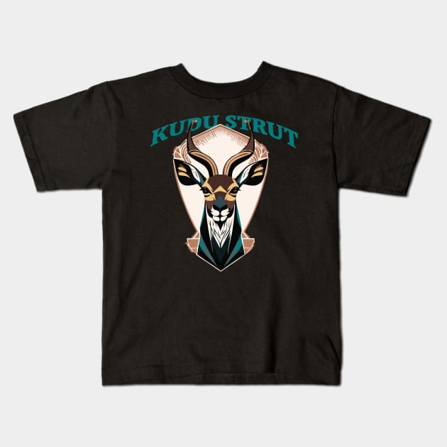 Kudu Strut Kids T-Shirt by goingplaces